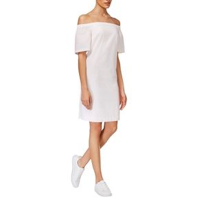 Maison Jules seersucker off the shoulder shift dress size M